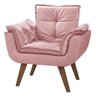 Poltrona Decorativa Opala Suede Rosa Veredas - 1