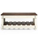 Ver imagem 2 de Mesa de Centro de Madeira com Prateleira Branco Envelhecido