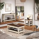 Ver imagem 4 de Mesa de Centro de Madeira com Prateleira Branco Envelhecido