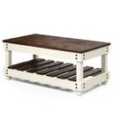 Ver imagem 1 de Mesa de Centro de Madeira com Prateleira Branco Envelhecido