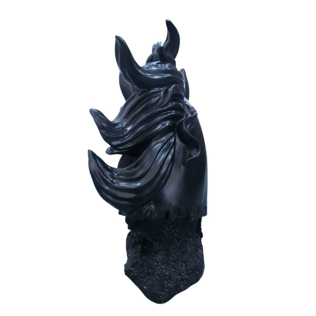 Escultura de cabeça de cavalo, em poliresina, cor preta - 4