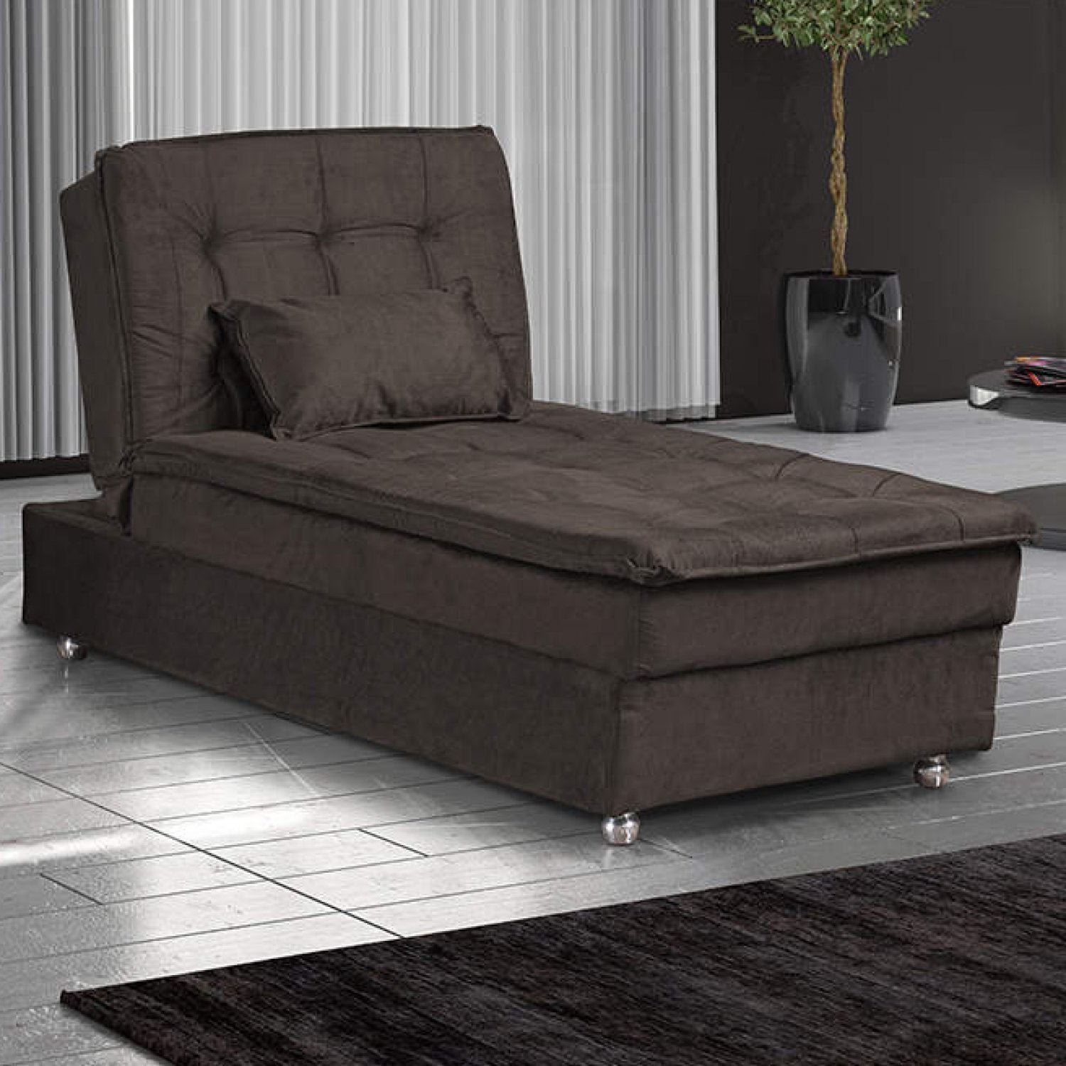 Sofá Cama Chaise 1 Lugar Penélope Matrix MadeiraMadeira