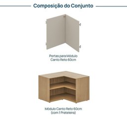 Módulo de Canto Reto 60 Frame Cabecasa madeiramadeira - 3