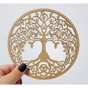 Ver imagem 2 de Mandala Arvore Vida - Mdf - Cru - Quadro Adesivo - 30cm