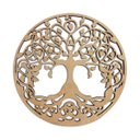 Ver imagem 1 de Mandala Arvore Vida - Mdf - Cru - Quadro Adesivo - 30cm