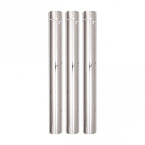 Kit Cano Chaminé Inox 3 Un 115mm + Telha + Chapéu Fixo