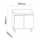 Ver imagem 5 de Balcão Armário Cooktop 80 Cm 2 Portas com Tampo Ellen Preto