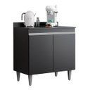 Ver imagem 3 de Balcão Armário Cooktop 80 Cm 2 Portas com Tampo Ellen Preto