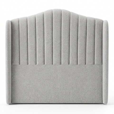 Cabeceira Estofada Cama Box Casal Padrão Arya 140cm Moderna Premium Bouclê Cinza Claro - Desk Design