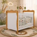 Ver imagem 1 de Berço Peroba Lisi Americano Branco com Amêndoa MDF Infantil