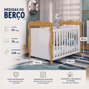 Ver imagem 3 de Berço Peroba Lisi Americano Branco com Amêndoa MDF Infantil