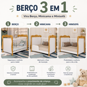 Ver imagem 4 de Berço Peroba Lisi Americano Branco com Amêndoa MDF Infantil
