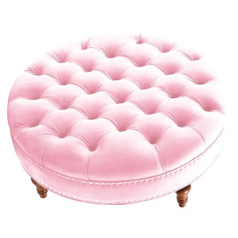 Puff Amara 60cm Suede Rosa Bebê Slk Decor