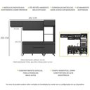 Ver imagem 4 de Armário de Cozinha Compacta 252cm Veneza Multimóveis V3690 Preto
