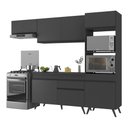 Ver imagem 1 de Armário de Cozinha Compacta 252cm Veneza Multimóveis V3690 Preto