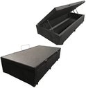 Ver imagem 1 de Cama Box Baú Solteirão Suede Preto com Pistões a Gás 0.96x2.03