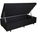 Ver imagem 2 de Cama Box Baú Solteirão Suede Preto com Pistões a Gás 0.96x2.03