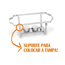 Ver imagem 6 de Kit 3 Rechaud Retangular 9 L com 2 Cubas 1/2 Banho Maria