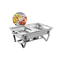 Ver imagem 4 de Kit 3 Rechaud Retangular 9 L com 2 Cubas 1/2 Banho Maria