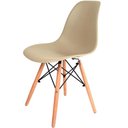 Ver imagem 1 de Cadeira Charles 1102 em Polipropileno e Base Madeira Or Design Cor Bege