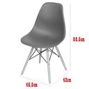 Ver imagem 2 de Cadeira Charles 1102 em Polipropileno e Base Madeira Or Design Cor Bege