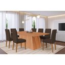 Ver imagem 1 de Conjunto de Jantar Helena 8 Lugares Tampo em MDF com Cadeiras Estofadas Cinamomo Cimol Móveis