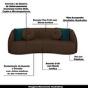 Ver imagem 4 de Conjunto Decorativo Sofá 240cm e Poltrona Clarke com Puff Round PU Marrom - Gran Belo