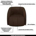 Ver imagem 5 de Conjunto Decorativo Sofá 240cm e Poltrona Clarke com Puff Round PU Marrom - Gran Belo