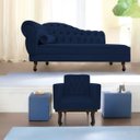 Ver imagem 1 de Kit Diva Recamier Diana 140cm Lado Direito e 01 Poltrona Classic Suede - Doce Sonho Móveis RECAMIER