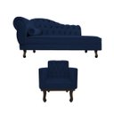 Ver imagem 2 de Kit Diva Recamier Diana 140cm Lado Direito e 01 Poltrona Classic Suede - Doce Sonho Móveis RECAMIER