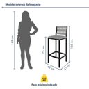 Ver imagem 3 de Conjunto Bistrô Mesa Redonda 2 Banquetas Madeira Maciça Ripada Porta-Gelo Prata/Freijó/Preto