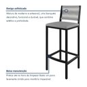 Ver imagem 7 de Conjunto Bistrô Mesa Redonda 2 Banquetas Madeira Maciça Ripada Porta-Gelo Prata/Freijó/Preto