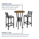 Ver imagem 6 de Conjunto Mesa Bistrô Bar Tampo Madeira Maciça Ripado 70cm com 2 Banquetas Barcelona