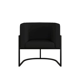 Kit Sofá 2 Lugares + 2 Poltronas Corino para Recepção Preto Cor:preto - 9