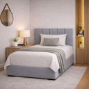 Ver imagem 2 de Kit 5 Peças Cabeceira Modular Cama Box 60x20 Solteiro Cores:cinza