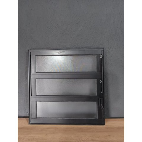 Vitrô Alumínio Preto Basculante 3V Classic - 60x40