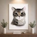 Ver imagem 4 de Quadro Canvas Gato Cinza Malhado 60X40cm Mold Preta