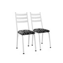 Ver imagem 2 de Kit com 2 Cadeiras Sala de Jantar Cozinha Europa Branco/Preto Flor
