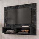 Ver imagem 1 de Painel para TV Tokyo Nero Marmorizado 43 108cm MDP com Nichos Oft Móveis