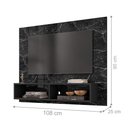 Ver imagem 2 de Painel para TV Tokyo Nero Marmorizado 43 108cm MDP com Nichos Oft Móveis