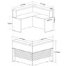 Balcão para Atendimento/recepção em L com Tampo e Sapatas Carvalho/branco - 6