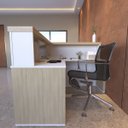 Ver imagem 5 de Balcão para Atendimento/recepção em L com Tampo e Sapatas Carvalho/branco