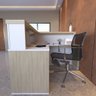 Balcão para Atendimento/recepção em L com Tampo e Sapatas Carvalho/branco - 5