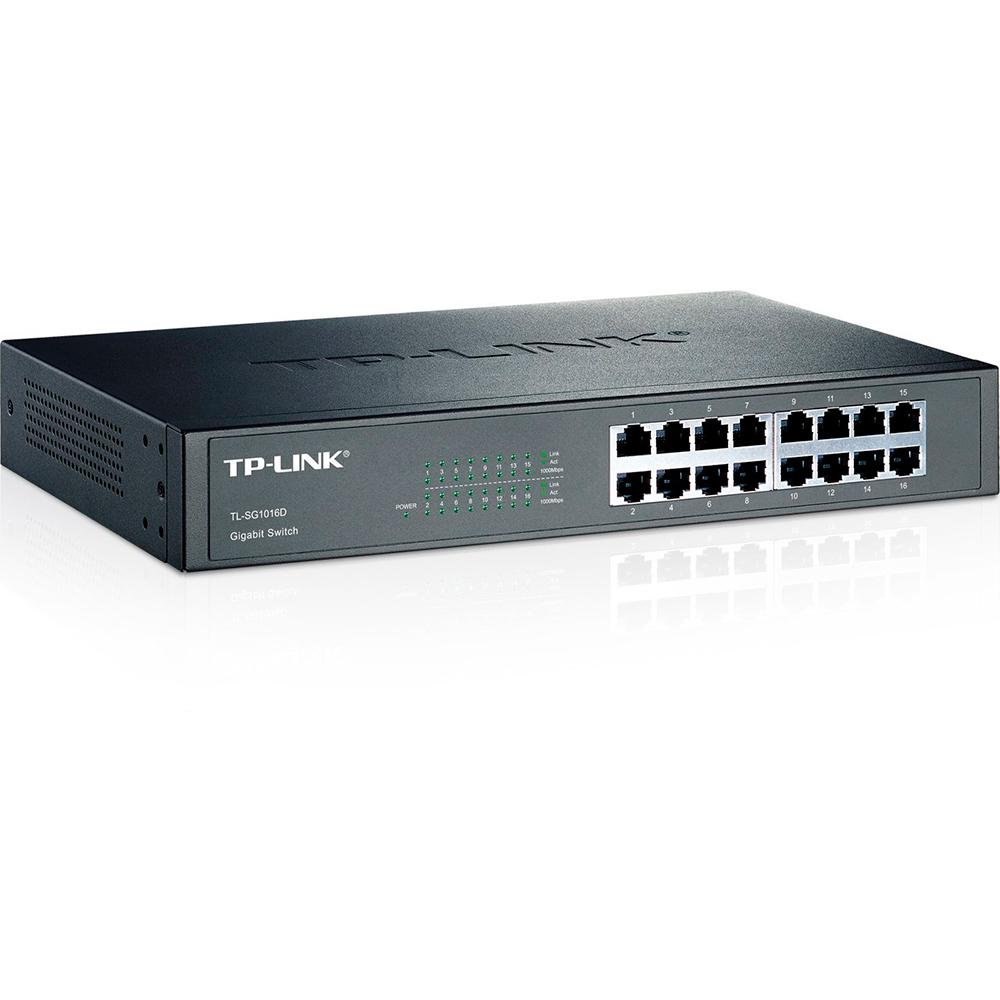 Switch 16 Portas Gigabit TP-Link 10/1000 TL-SG1016D Não Gerenciável Auto MDI / MDIX - 2