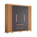 Ver imagem 1 de Guarda Roupa Doble Casal 6 Portas Freijó/titanium - Abz