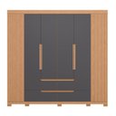 Ver imagem 3 de Guarda Roupa Doble Casal 6 Portas Freijó/titanium - Abz