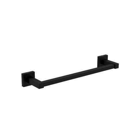 Porta Toalha Quadratta Barra 30cm Black Matte - Deca Deca Metais
