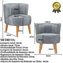 Ver imagem 3 de Conjunto 3 Cadeiras Modernas para Recepção Clinica Macia Tecido Veludo Confortável Pés de Madeira