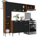 Ver imagem 1 de Armário de Cozinha Compacta Smart Multimóveis Mp2220 Madeirado-preto Madeirado-preto