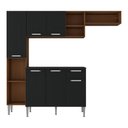 Ver imagem 3 de Armário de Cozinha Compacta Smart Multimóveis Mp2220 Madeirado-preto Madeirado-preto